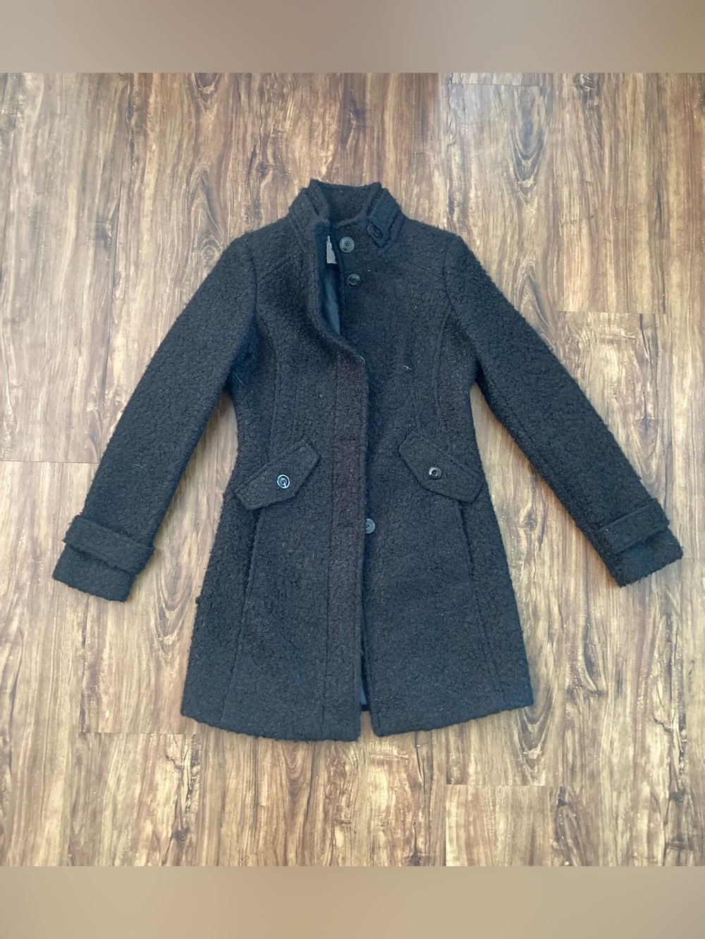 Maralyn & Me Black Textured Peacoat Women’s Size Small EUC